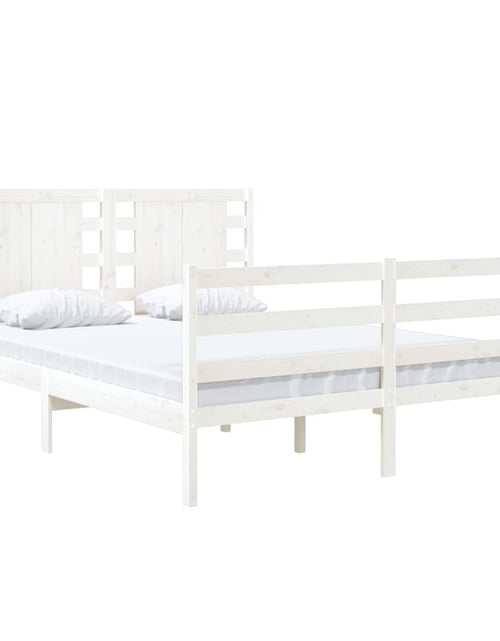Încărcați imaginea în vizualizatorul Galerie, Cadru de pat mic dublu, alb, 120x190 cm, lemn masiv de pin - Lando
