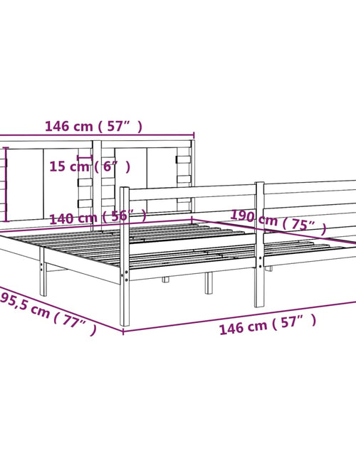 Încărcați imaginea în vizualizatorul Galerie, Cadru de pat, gri, 140x190 cm, lemn masiv de pin - Lando

