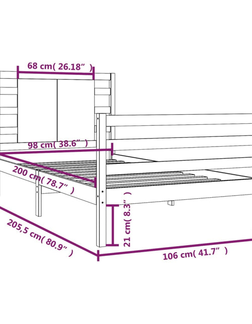 Încărcați imaginea în vizualizatorul Galerie, Cadru de pat, alb, 100x200 cm, lemn masiv de pin - Lando
