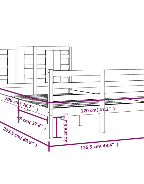 Загрузите изображение в средство просмотра галереи, Cadru de pat, negru, 120x200 cm, lemn masiv de pin - Lando

