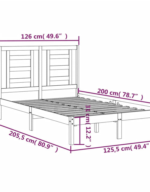 Încărcați imaginea în vizualizatorul Galerie, Cadru de pat, maro miere, 120x200 cm, lemn masiv de pin - Lando

