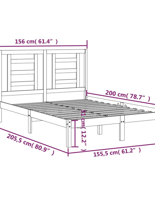 Încărcați imaginea în vizualizatorul Galerie, Cadru de pat King Size, 150x200 cm, lemn masiv de pin - Lando
