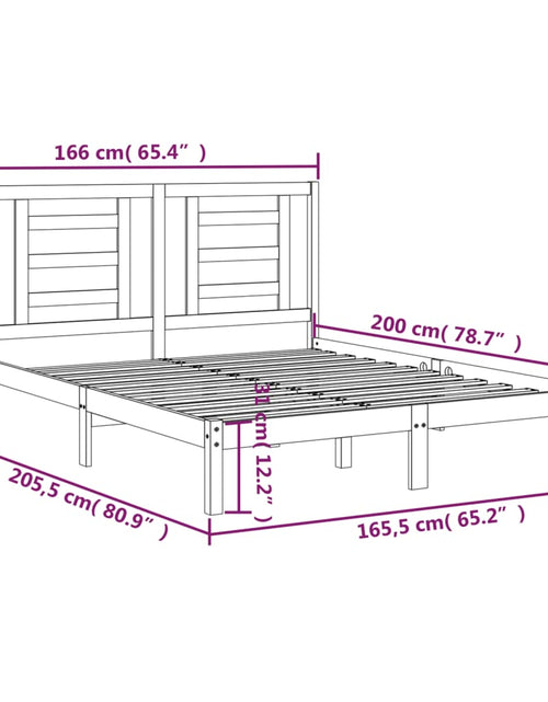 Încărcați imaginea în vizualizatorul Galerie, Cadru de pat, 160x200 cm, lemn masiv de pin - Lando
