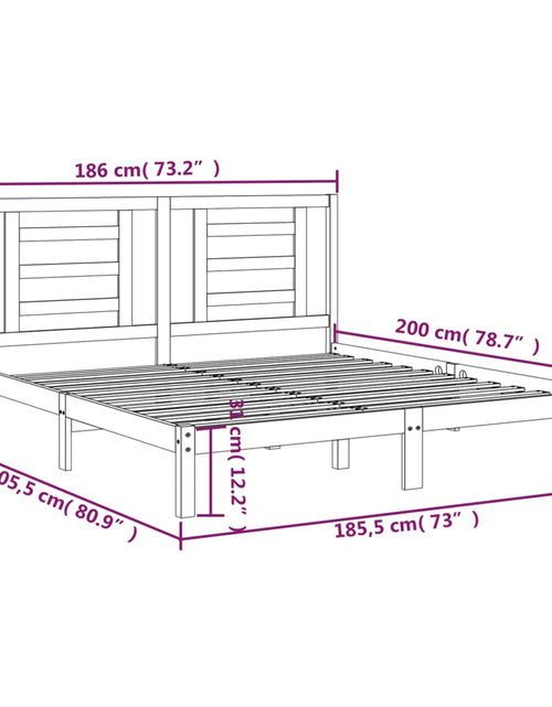 Încărcați imaginea în vizualizatorul Galerie, Cadru de pat Super King, gri, 180x200 cm, lemn masiv - Lando
