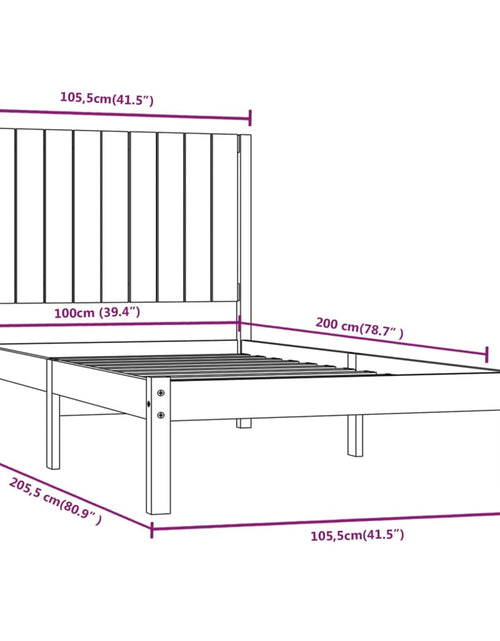 Încărcați imaginea în vizualizatorul Galerie, Cadru de pat, alb, 100x200 cm, lemn masiv de pin - Lando
