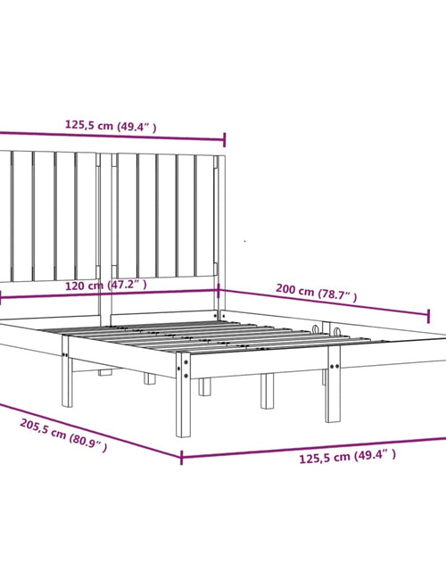 Încărcați imaginea în vizualizatorul Galerie, Cadru de pat, 120x200 cm, lemn masiv de pin - Lando
