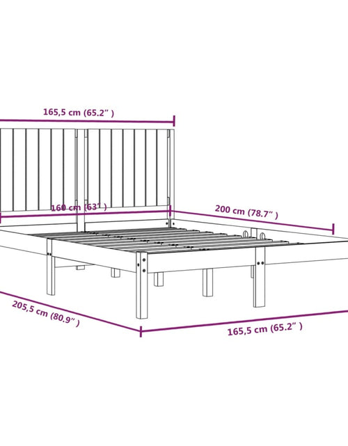Încărcați imaginea în vizualizatorul Galerie, Cadru de pat, 160x200 cm, lemn masiv de pin - Lando

