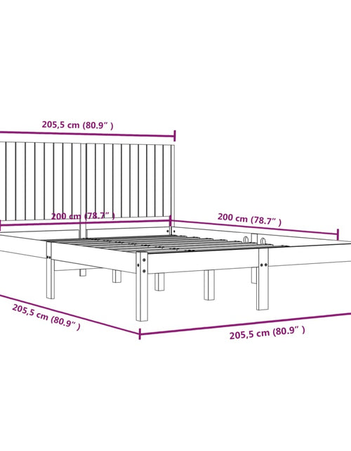 Загрузите изображение в средство просмотра галереи, Cadru de pat, alb, 200x200 cm, lemn masiv de pin - Lando
