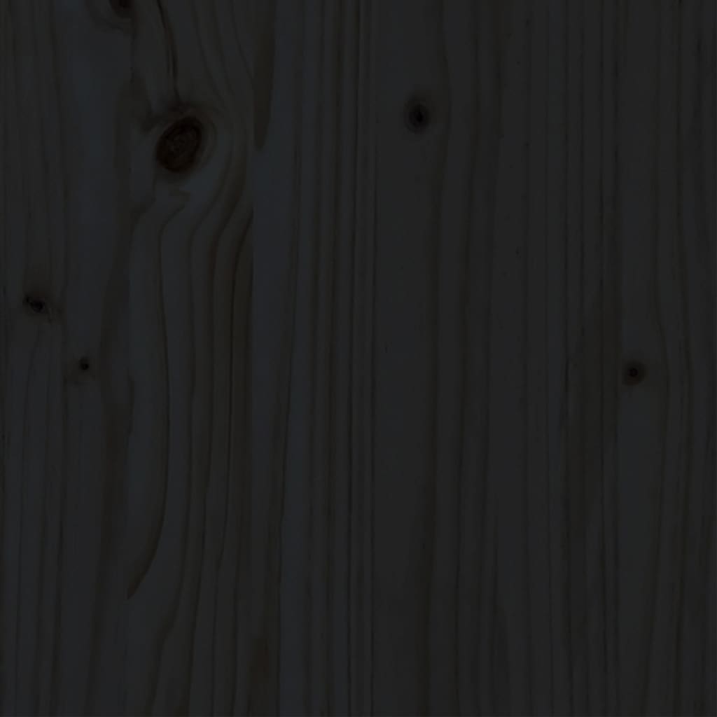 Cadru de pat mic single, negru, 75x190 cm, lemn masiv - Lando