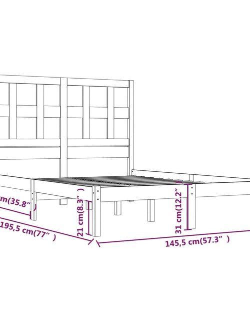 Загрузите изображение в средство просмотра галереи, Cadru de pat, alb, 140x190 cm, lemn masiv de pin - Lando
