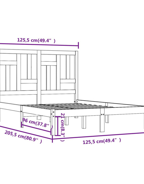 Загрузите изображение в средство просмотра галереи, Cadru de pat, alb, 120x200 cm, lemn masiv de pin - Lando
