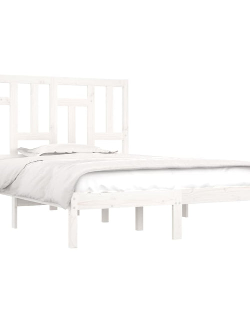 Încărcați imaginea în vizualizatorul Galerie, Cadru de pat, alb, 140x200 cm, lemn masiv de pin - Lando
