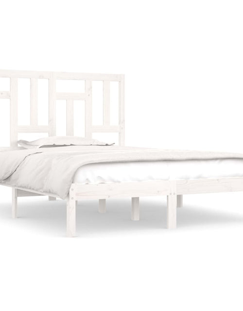 Încărcați imaginea în vizualizatorul Galerie, Cadru de pat Super King, alb, 180x200 cm, lemn masiv de pin - Lando
