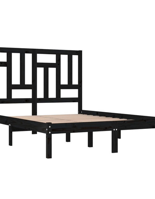 Încărcați imaginea în vizualizatorul Galerie, Cadru de pat, negru, 200x200 cm, lemn masiv de pin - Lando
