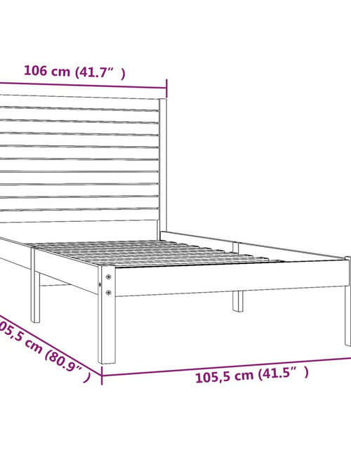 Încărcați imaginea în vizualizatorul Galerie, Cadru de pat, 100x200 cm, lemn masiv - Lando
