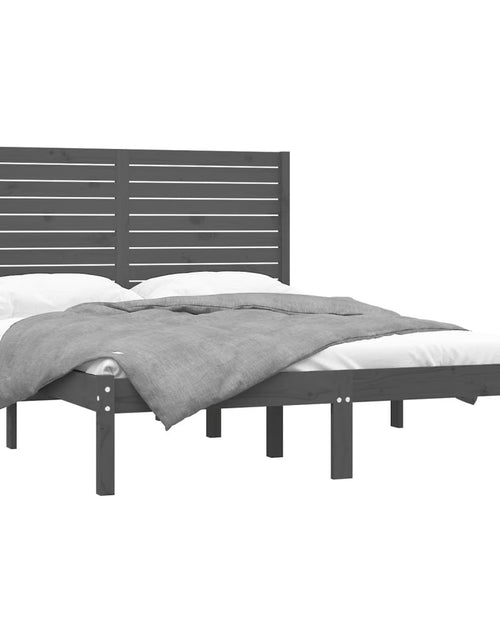 Încărcați imaginea în vizualizatorul Galerie, Cadru de pat, gri, 120x200 cm, lemn masiv - Lando
