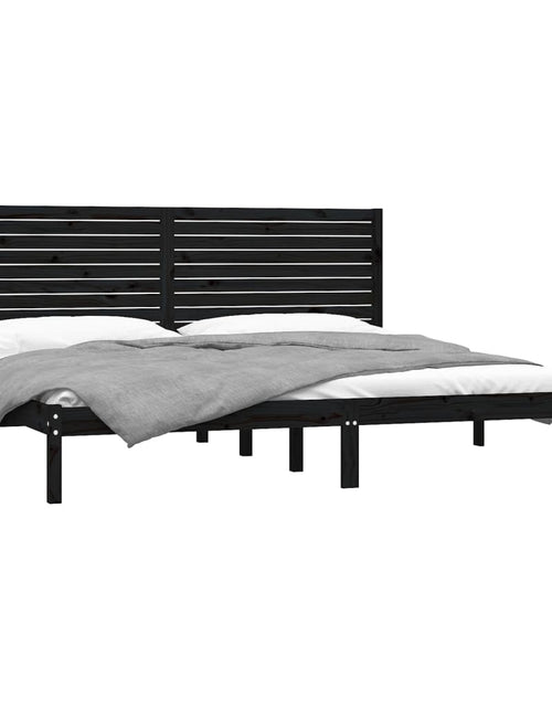 Încărcați imaginea în vizualizatorul Galerie, Cadru de pat Super King, negru, 180x200 cm, lemn masiv - Lando
