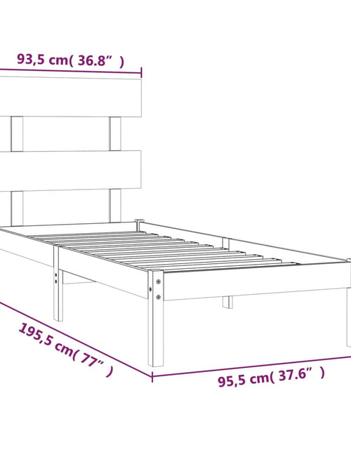 Încărcați imaginea în vizualizatorul Galerie, Cadru de pat single, 90x190 cm, lemn masiv - Lando
