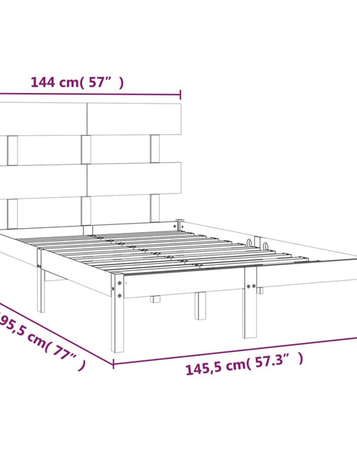 Загрузите изображение в средство просмотра галереи, Cadru de pat, negru, 140x190 cm, lemn masiv - Lando

