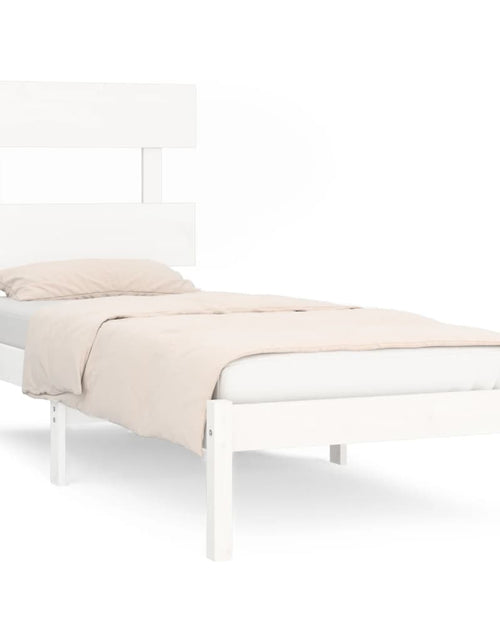Încărcați imaginea în vizualizatorul Galerie, Cadru de pat, alb, 90x200 cm, lemn masiv - Lando
