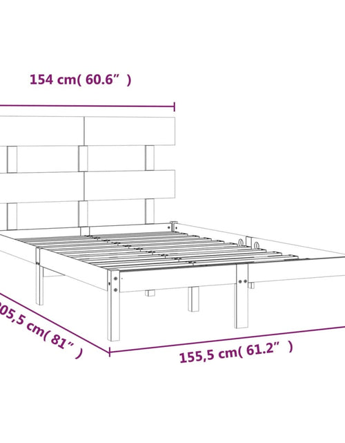 Încărcați imaginea în vizualizatorul Galerie, Cadru de pat King Size, gri, 150x200 cm, lemn masiv - Lando
