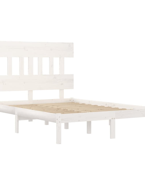 Încărcați imaginea în vizualizatorul Galerie, Cadru de pat, alb, 120x200 cm, lemn masiv - Lando
