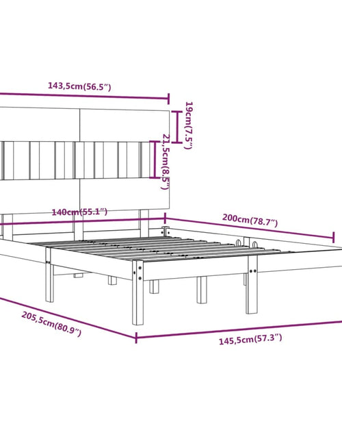 Încărcați imaginea în vizualizatorul Galerie, Cadru de pat, 140x200 cm, lemn masiv - Lando
