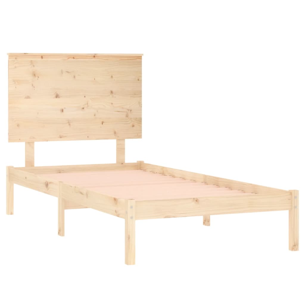 Cadru de pat mic single, 75x190 cm, lemn masiv - Lando