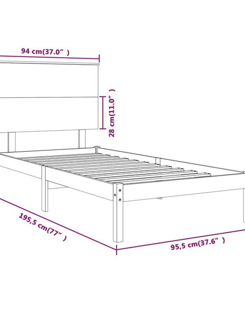 Încărcați imaginea în vizualizatorul Galerie, Cadru de pat single, alb, 90x190 cm, lemn masiv - Lando
