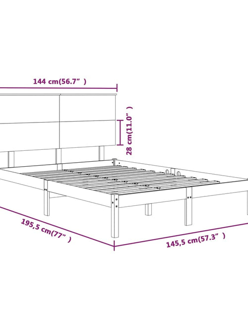 Загрузите изображение в средство просмотра галереи, Cadru de pat, alb, 140x190 cm, lemn masiv de pin - Lando
