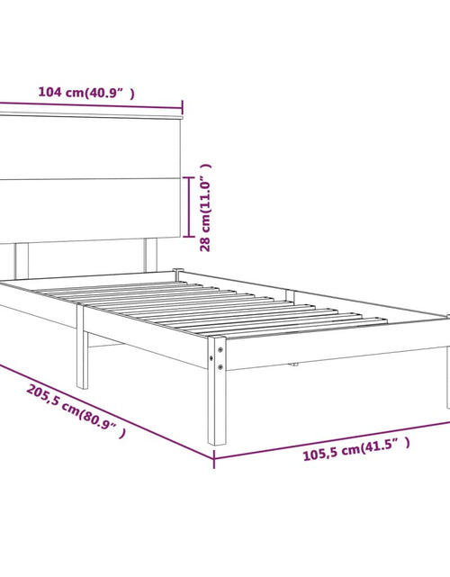 Загрузите изображение в средство просмотра галереи, Cadru de pat, alb, 100x200 cm, lemn masiv de pin - Lando
