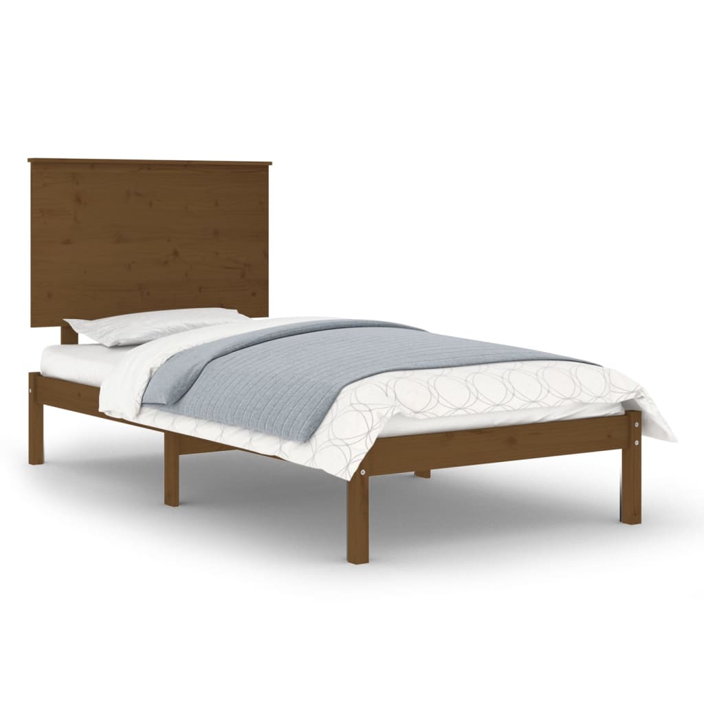 Lando-Cadru de pat, maro miere, 100x200 cm, lemn masiv de pin- lando.md