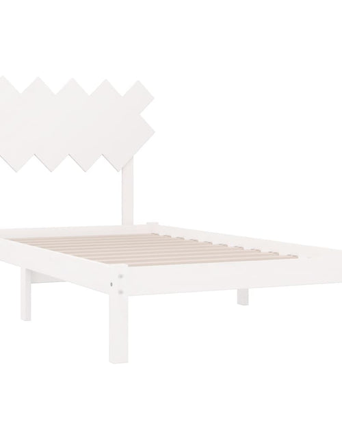 Încărcați imaginea în vizualizatorul Galerie, Cadru de pat, alb, 100x200 cm, lemn masiv - Lando
