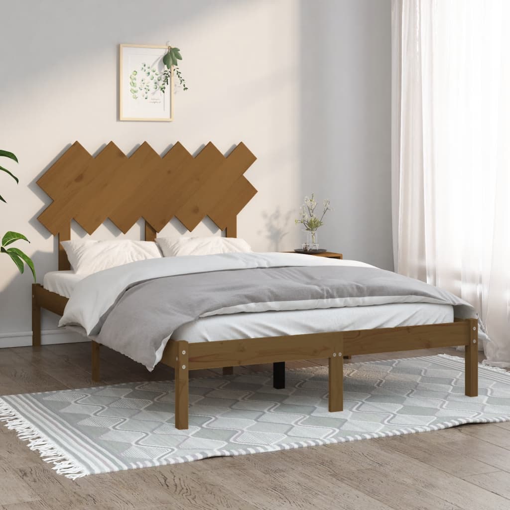 Cadru de pat, maro miere, 120x200 cm, lemn masiv - Lando