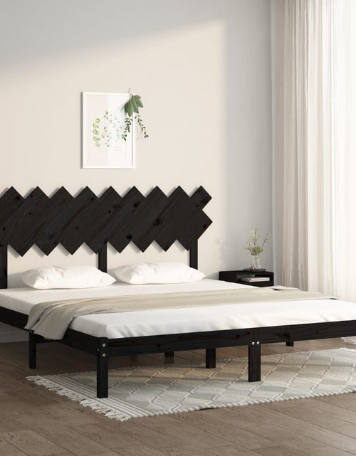 Încărcați imaginea în vizualizatorul Galerie, Cadru de pat Super King 6FT, negru, 180x200 cm, lemn masiv - Lando
