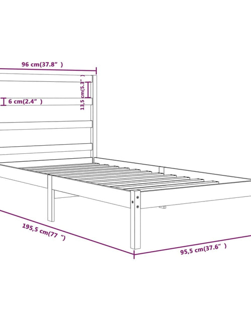 Încărcați imaginea în vizualizatorul Galerie, Cadru de pat single, 90x190 cm, lemn masiv - Lando
