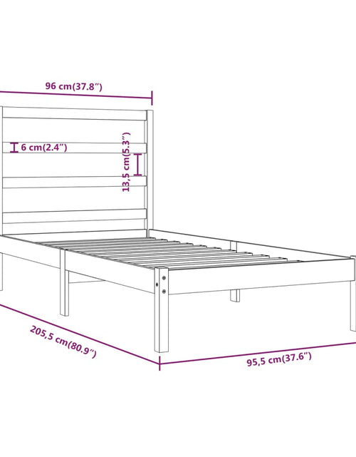 Încărcați imaginea în vizualizatorul Galerie, Cadru de pat, alb, 90x200 cm, lemn masiv de pin - Lando

