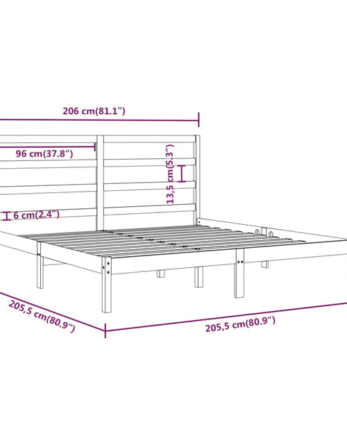 Încărcați imaginea în vizualizatorul Galerie, Cadru de pat, 200x200 cm, lemn masiv de pin - Lando
