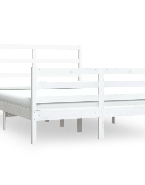 Încărcați imaginea în vizualizatorul Galerie, Cadru pat, alb, 140x190 cm, lemn masiv de pin - Lando
