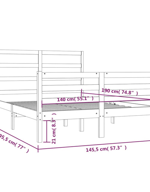 Încărcați imaginea în vizualizatorul Galerie, Cadru de pat, gri, 140x190 cm, lemn masiv de pin - Lando
