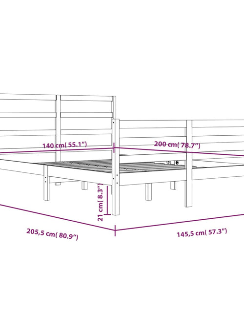 Загрузите изображение в средство просмотра галереи, Cadru de pat, 140x200 cm, lemn masiv de pin - Lando
