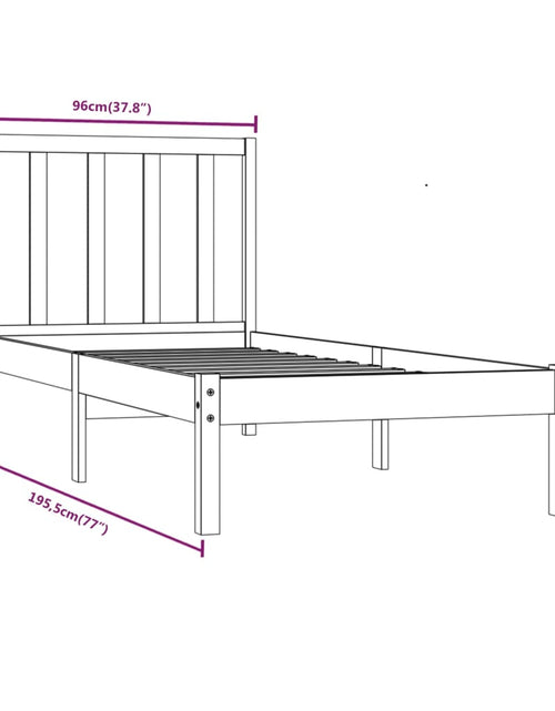 Încărcați imaginea în vizualizatorul Galerie, Cadru de pat single, 90x190 cm, lemn masiv de pin - Lando
