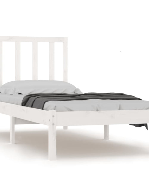 Încărcați imaginea în vizualizatorul Galerie, Cadru de pat single, alb, 90x190 cm, lemn masiv de pin - Lando
