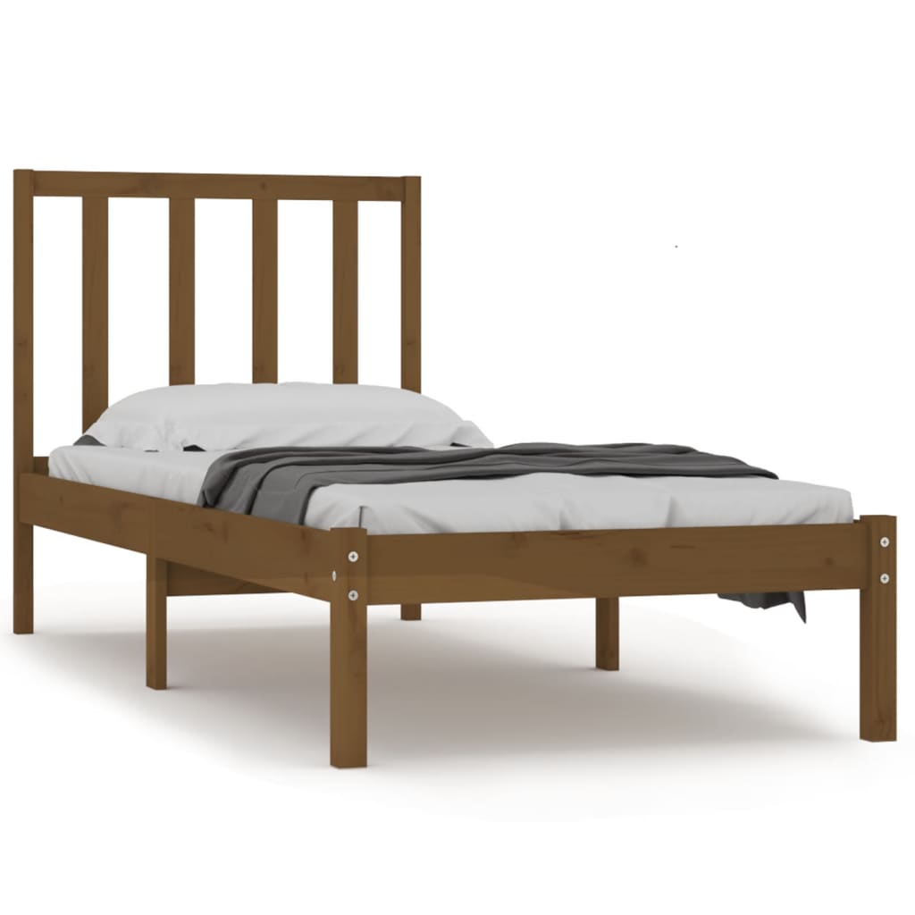 Cadru de pat, maro miere, 100x200 cm, lemn masiv de pin - Lando