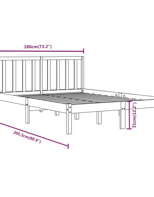 Încărcați imaginea în vizualizatorul Galerie, Cadru de pat Super King, negru, 180x200 cm, lemn masiv de pin - Lando
