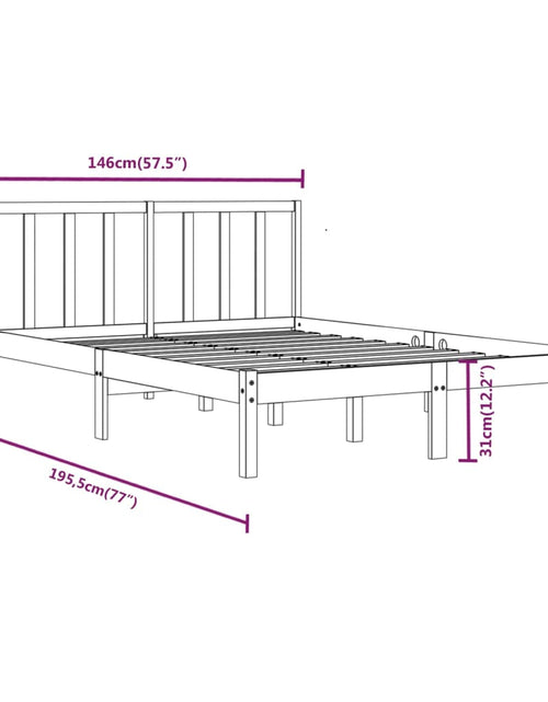 Încărcați imaginea în vizualizatorul Galerie, Cadru de pat, 140x190 cm, lemn masiv de pin - Lando
