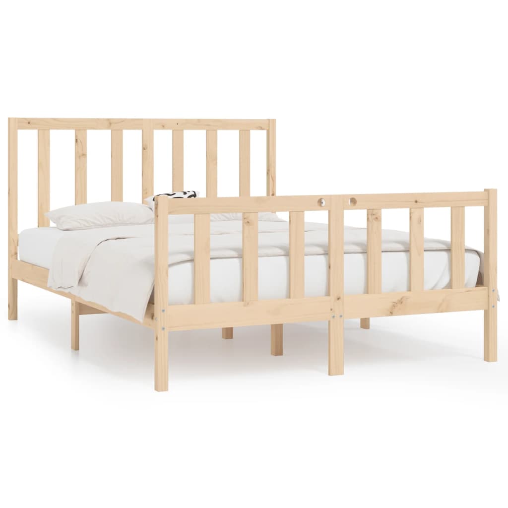Cadru de pat, 140x190 cm, lemn masiv - Lando