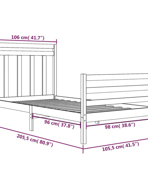 Încărcați imaginea în vizualizatorul Galerie, Cadru de pat, alb, 100x200 cm, lemn masiv - Lando
