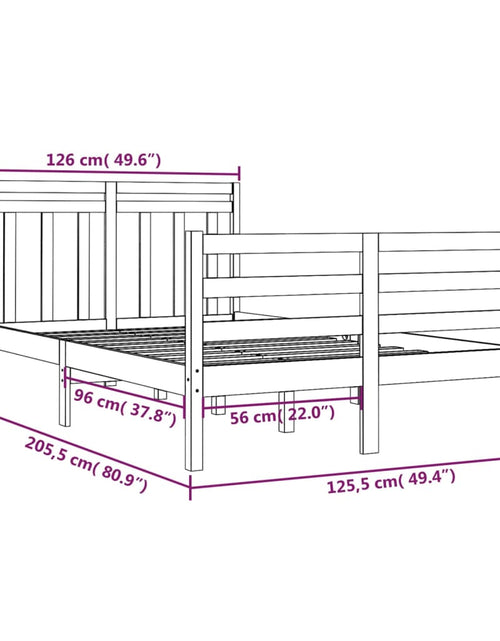 Încărcați imaginea în vizualizatorul Galerie, Cadru de pat, negru, 120x200 cm, lemn masiv - Lando
