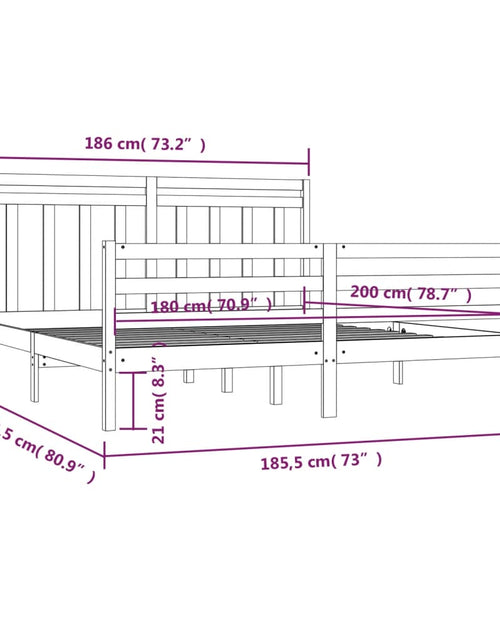Încărcați imaginea în vizualizatorul Galerie, Cadru de pat Super King, 180x200 cm, lemn masiv - Lando
